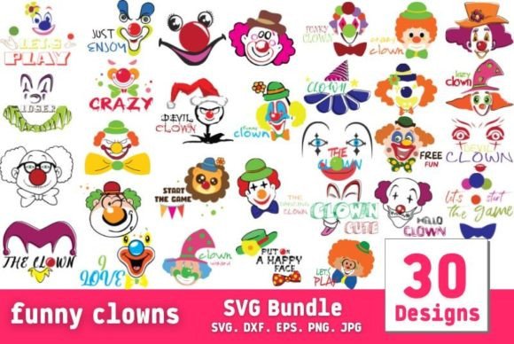 Funny Clowns SVG Bundle: Graphics and Crafts for Sellers
