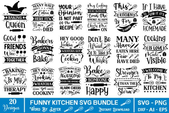 Funny Kitchen SVG Bundle Kitchen SVG for Graphics and Crafts