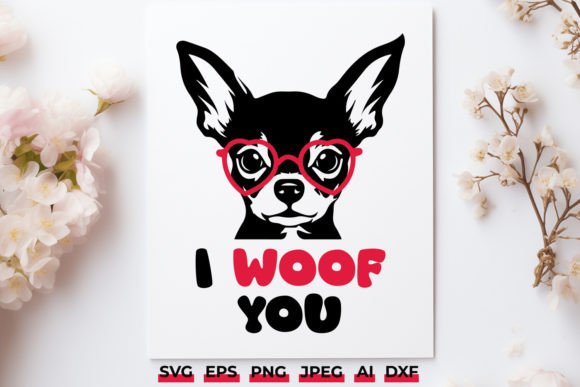 I Woof You Chihuahua Dog SVG Funny Vday Graphics and Crafts