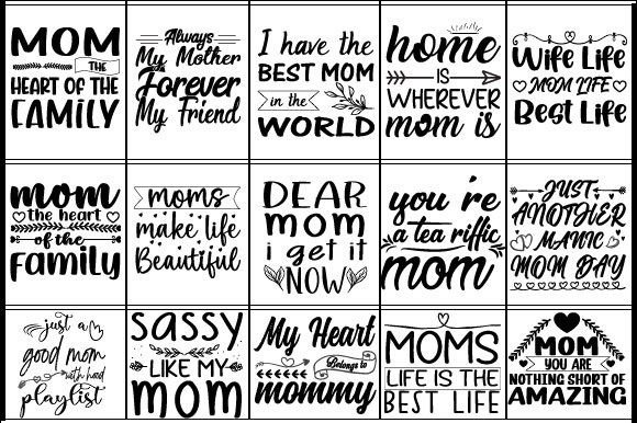 Mothers Bundle Svg Funny Mom Design Graphics and Crafts