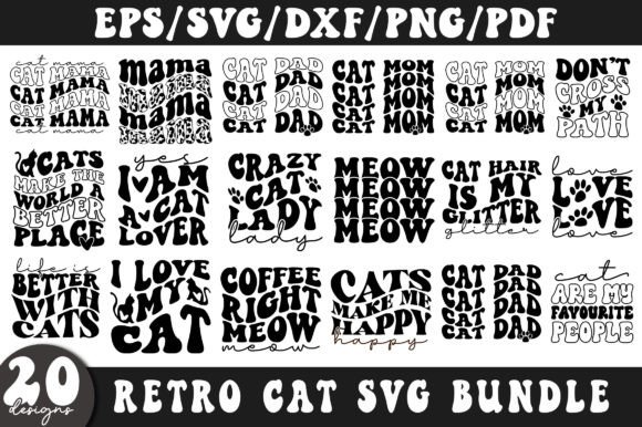 Retro Cat Svg Bundle, Funny Cat Svg Graphics and Crafts Review